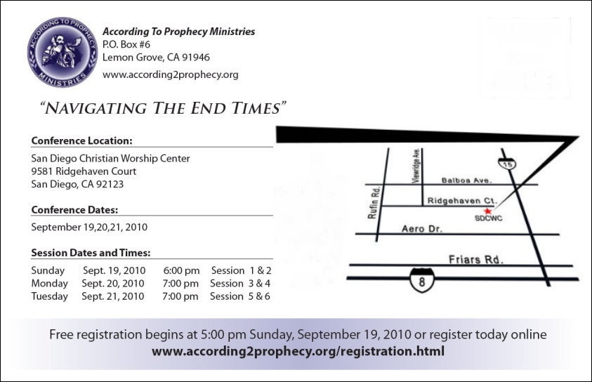 2010 According To Prophecy Ministries West Coast Bible Prophecy Conference