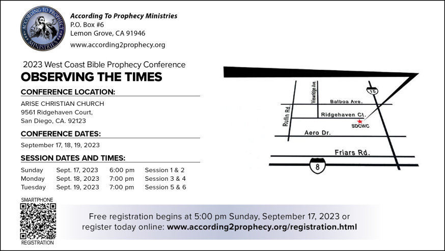 2023 According To Prophecy Ministries West Coast Bible Prophecy Conference