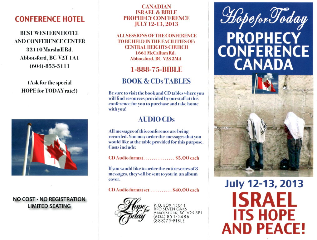 Hope for Today Bible Prophecy Conference Canada